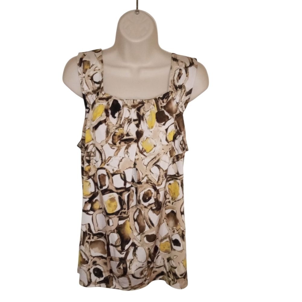 Dana Buchman Sleeveless Top Tank Abstract Size Medium